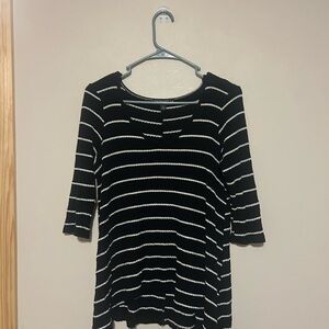 Living Doll Black and White Striped Long Sleeve Top
